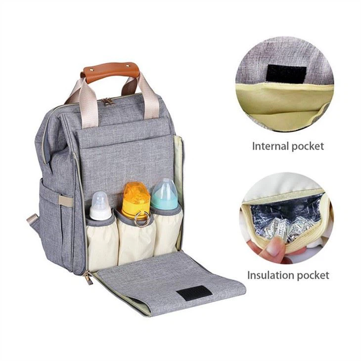Green Field waterproof diaper bag backpack with changing pad